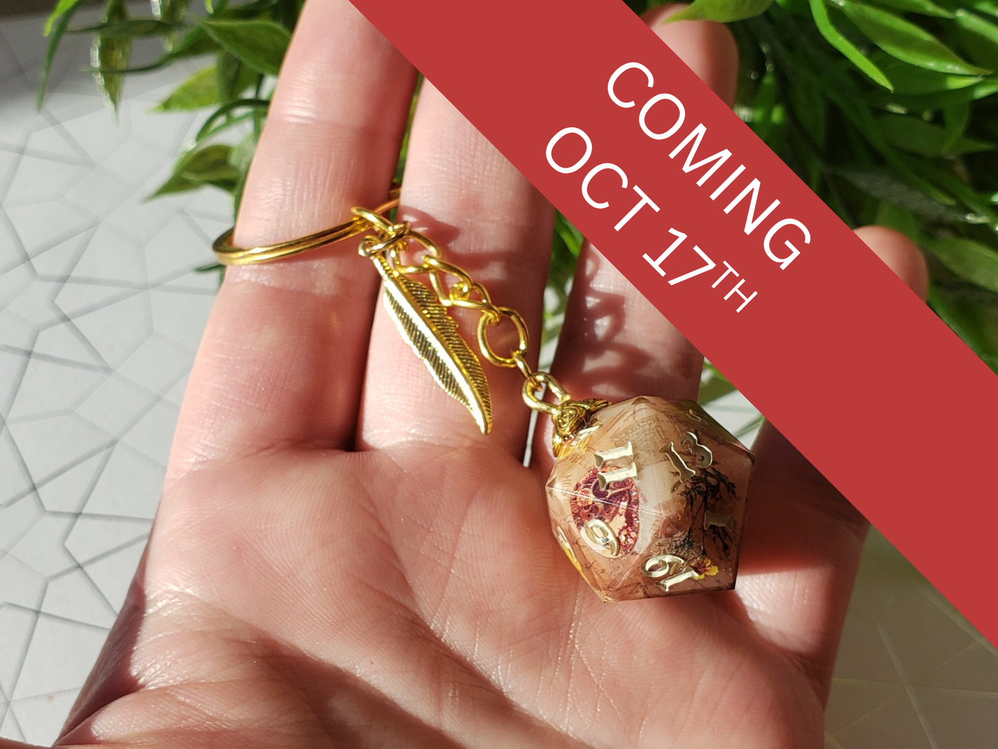 "Regal Antiquarian" - Handmade D20 Keychain