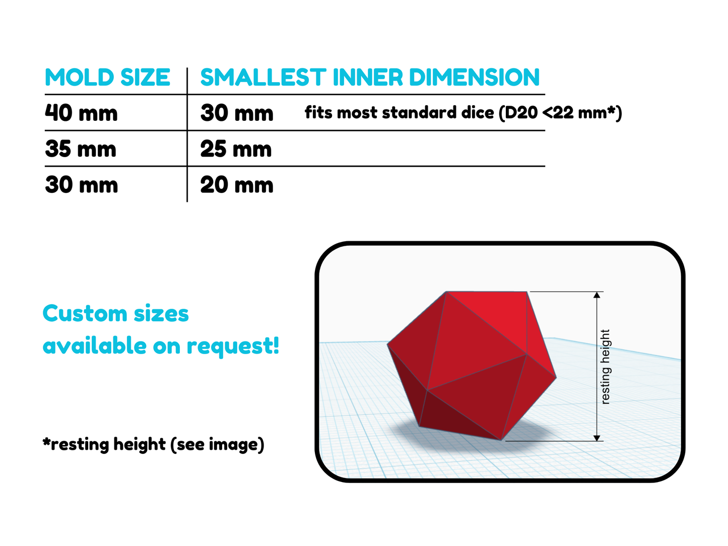 Dice Mold Form - Single Standard Die