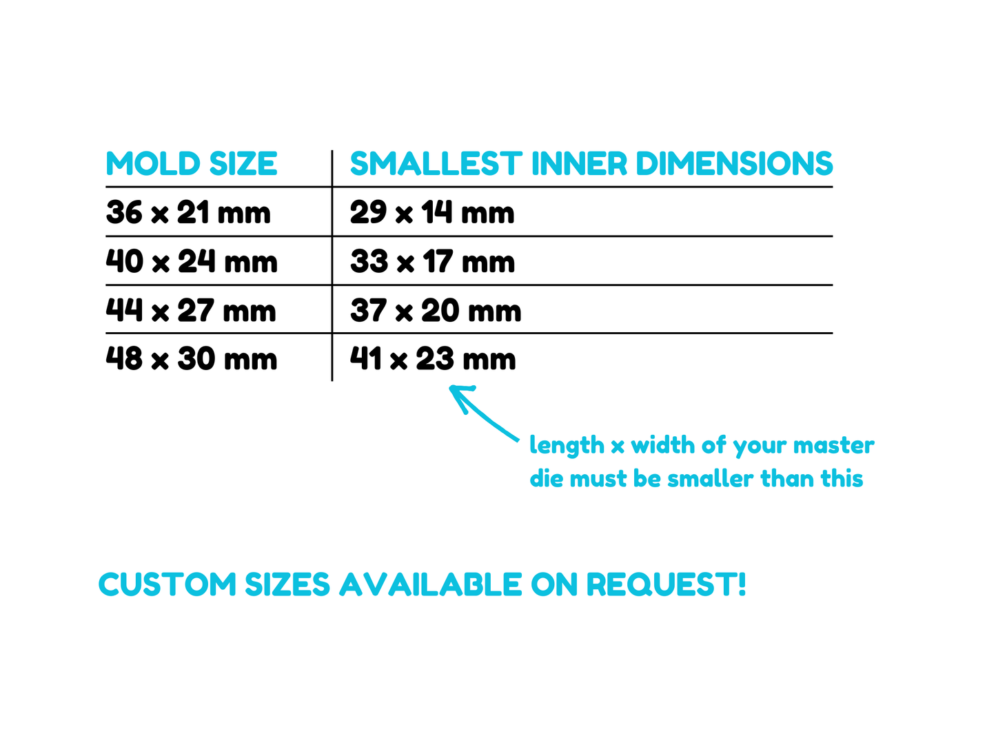 Dice Mold Form - Single Elongated Die