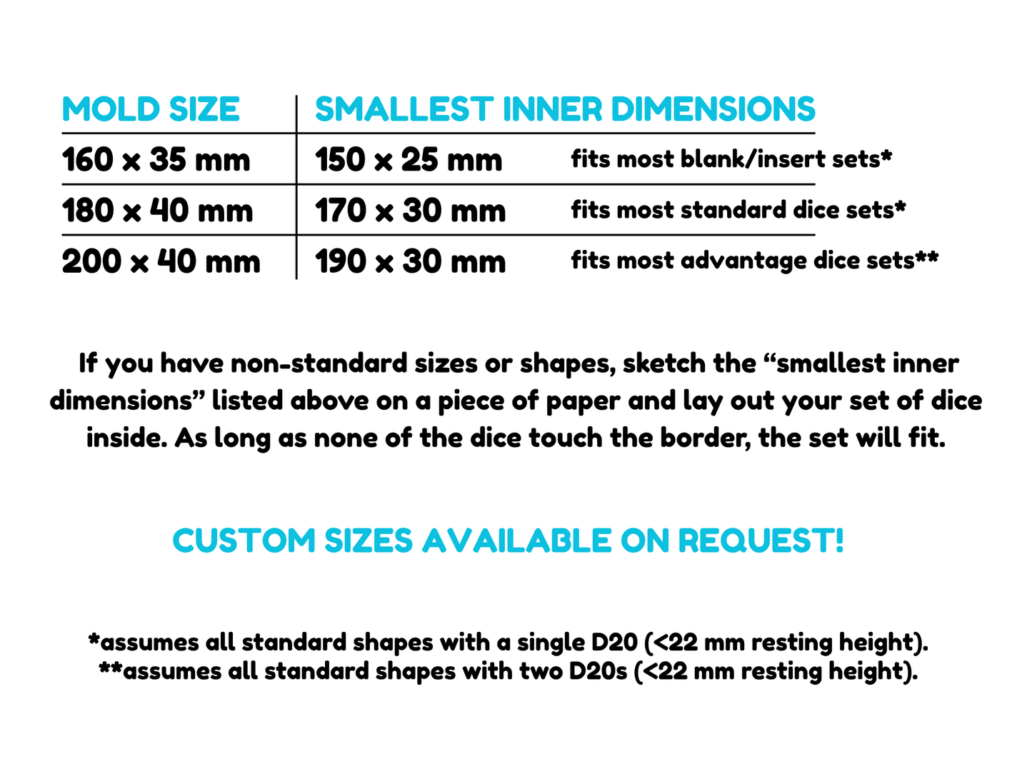 Dice Mold Form - Full Set