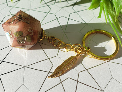 "Regal Antiquarian" - Handmade D20 Keychain