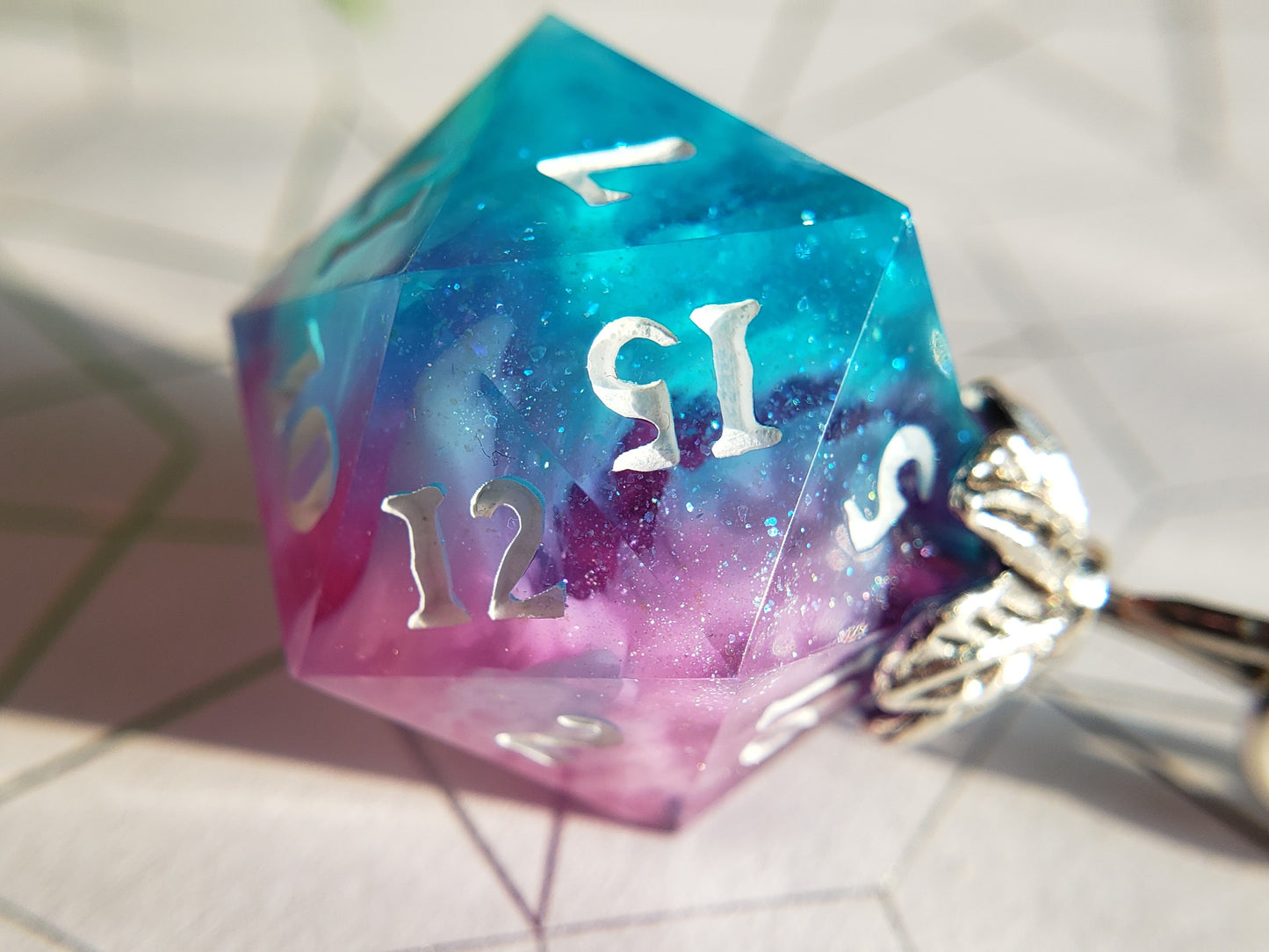 "Transcendence" - Handmade D20 Keychain