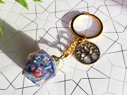 "Meadow" - Handmade D20 Keychain