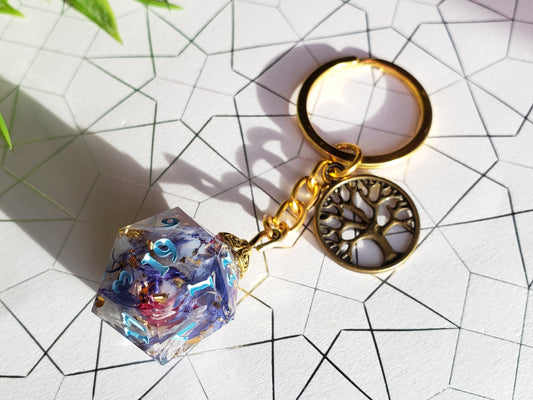 "Meadow" - Handmade D20 Keychain