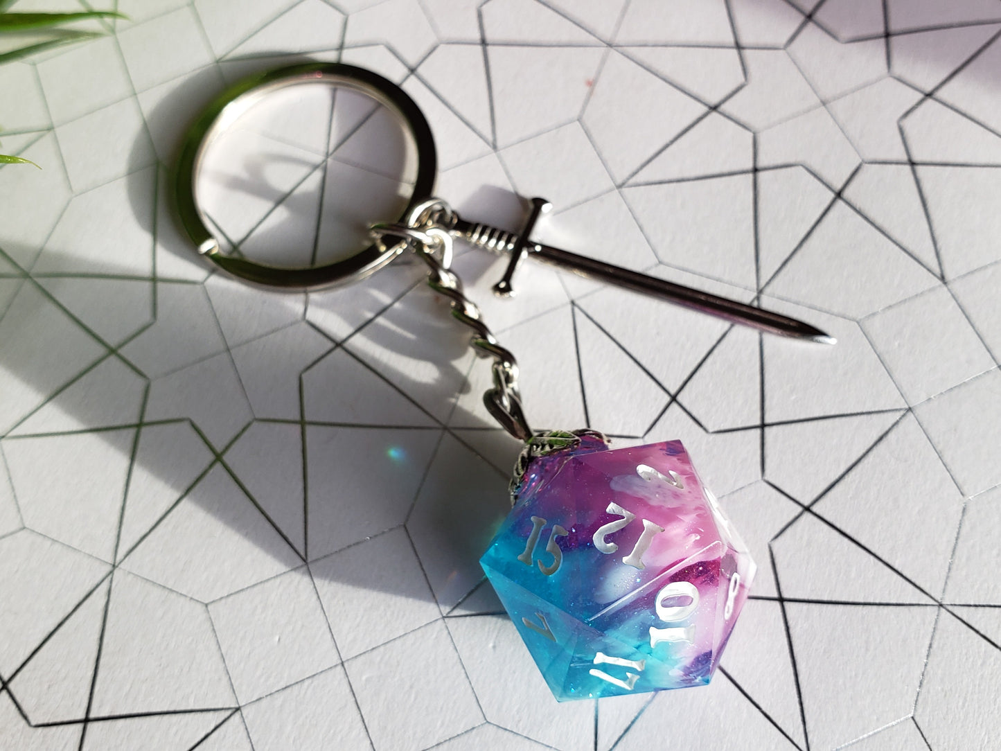 "Transcendence" - Handmade D20 Keychain