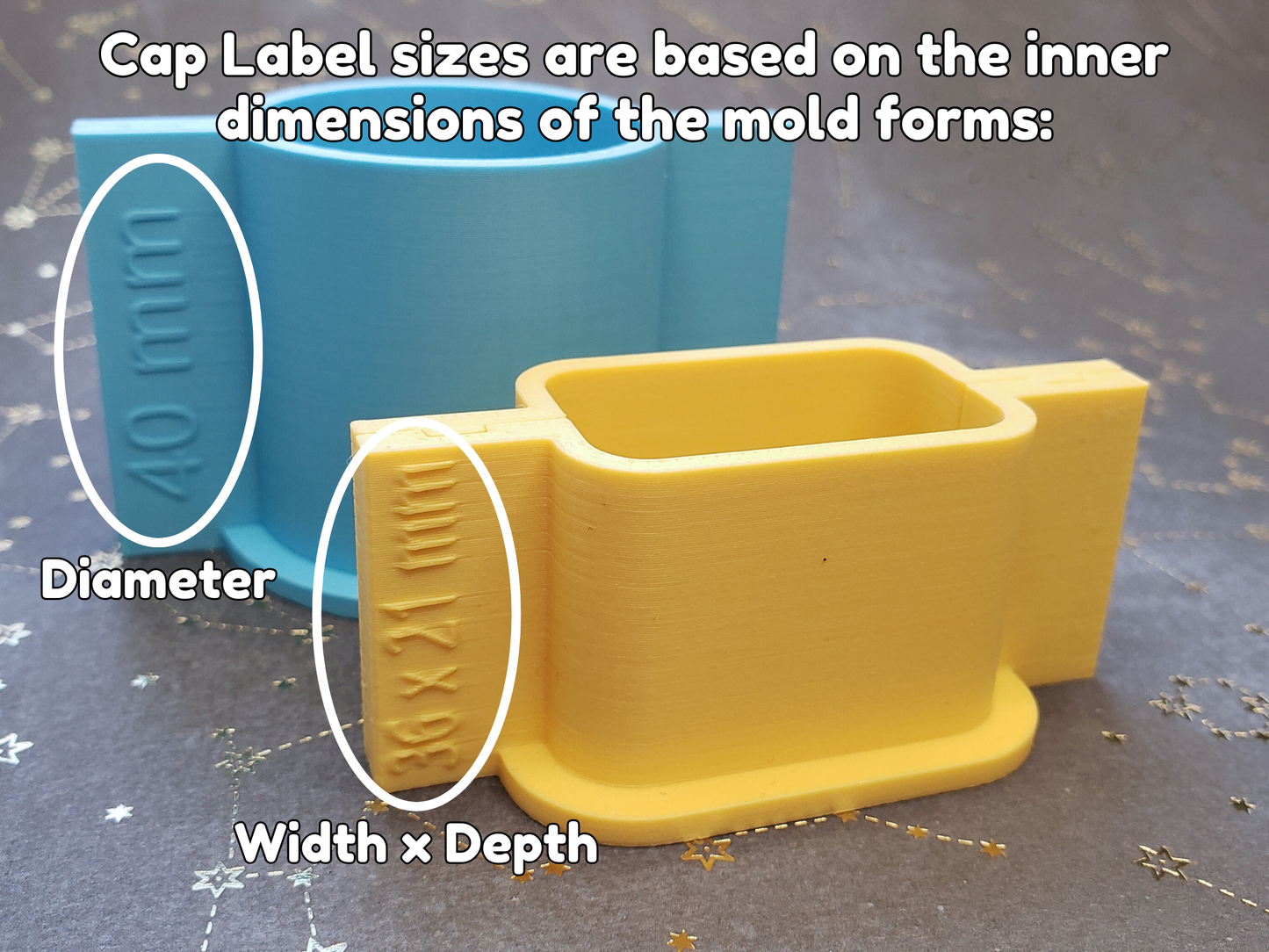 Cap Labels for Dice Molds