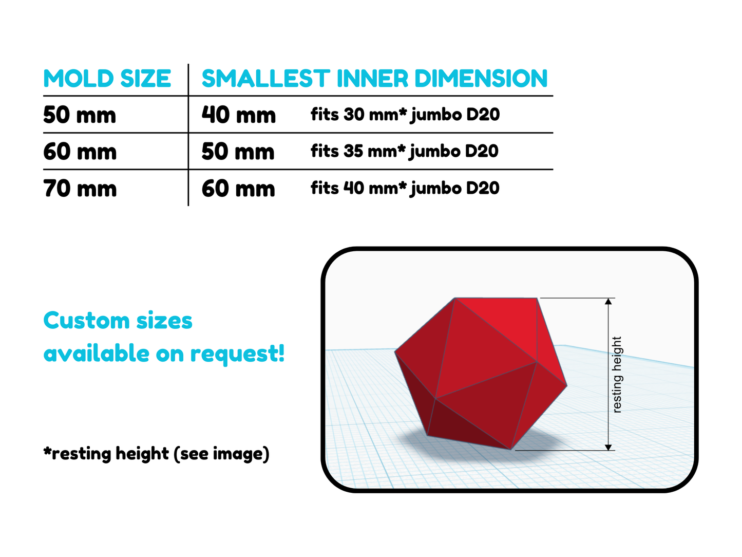 Dice Mold Form - Jumbo D20