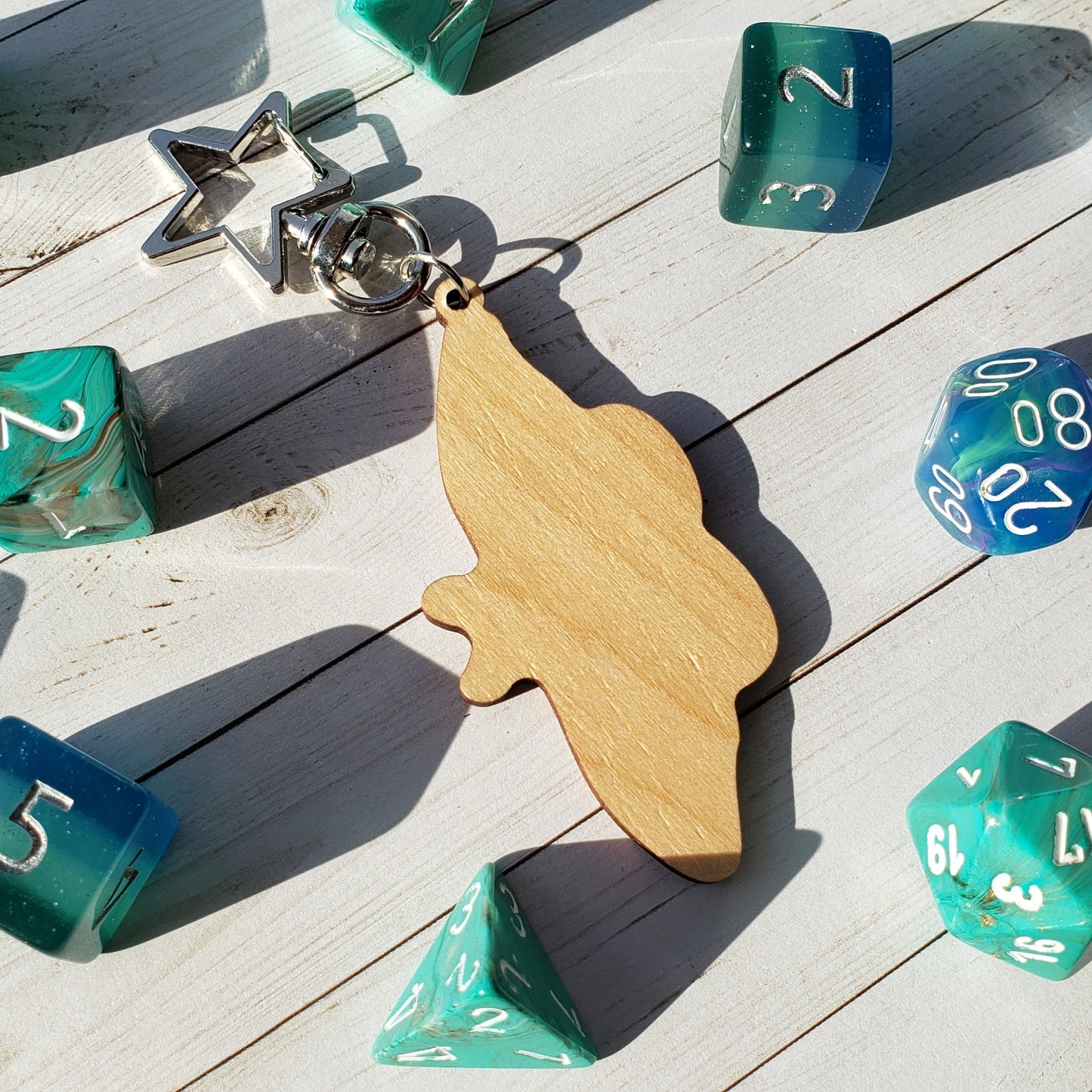 Emperor Moth Wooden Keychain